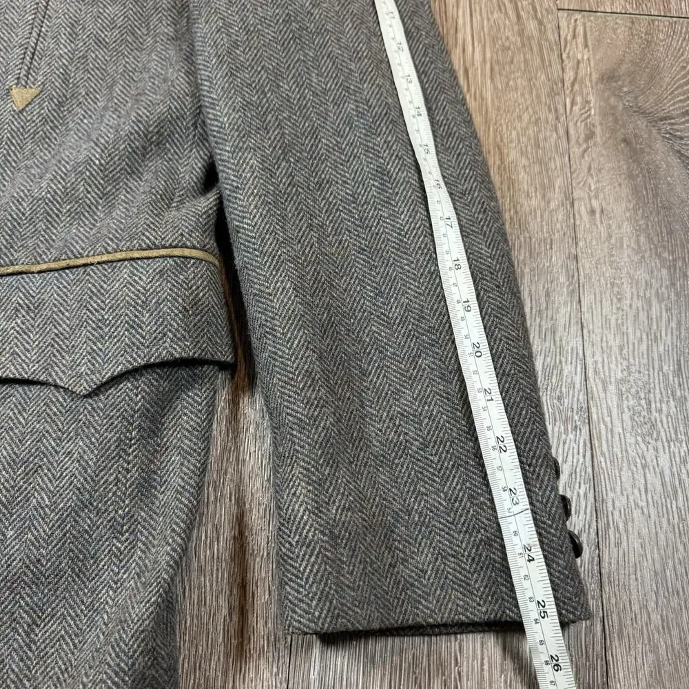Pendleton Blazer Mens 46 Gray Herringbone Tweed Western Sport Coat